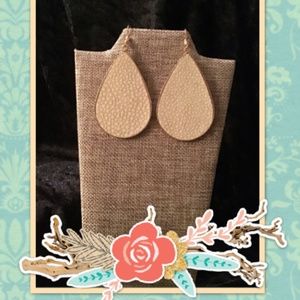 Leather Inset Earrings